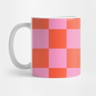 Checked pattern Orange and Pink checkerboard Mug